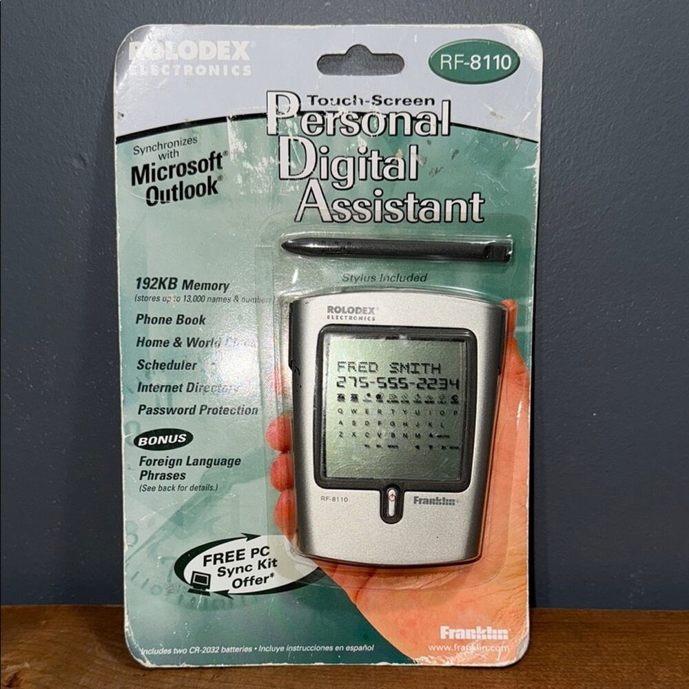 Vintage ROLODEX ELECTRONICS touch screen personal digital assistant RF-8110